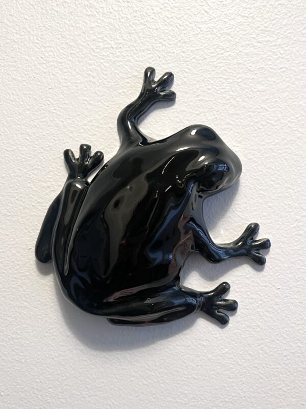 The Frog -wall sculpture, black