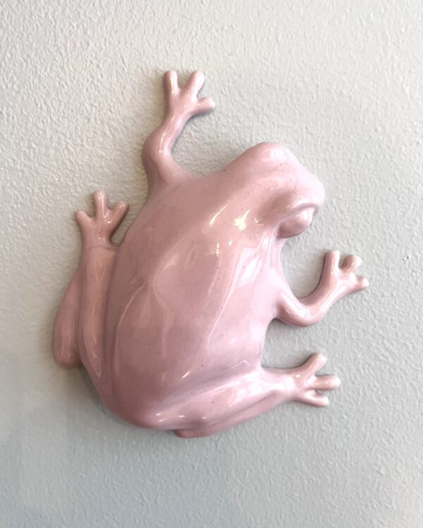 The Frog -wall sculpture, pink