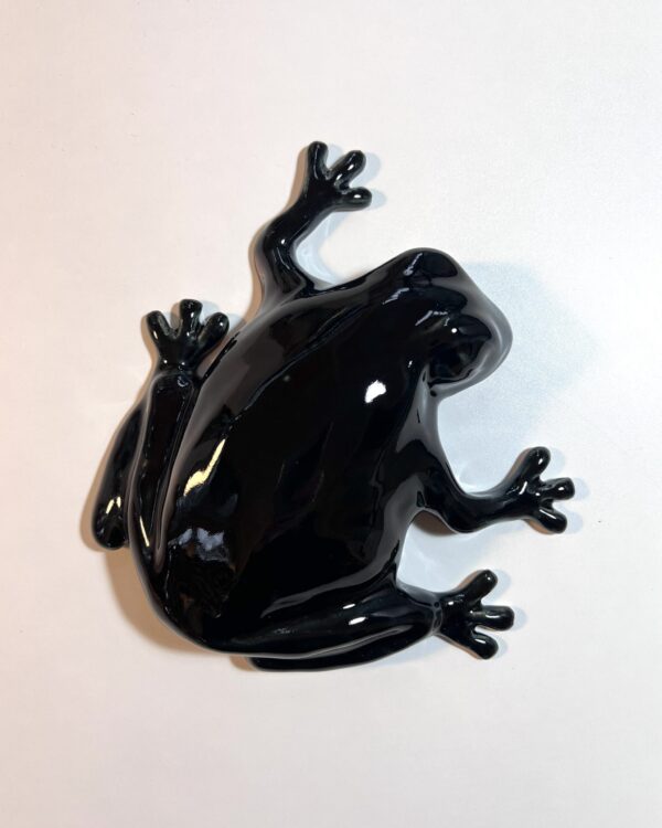 The Frog -wall sculpture, black