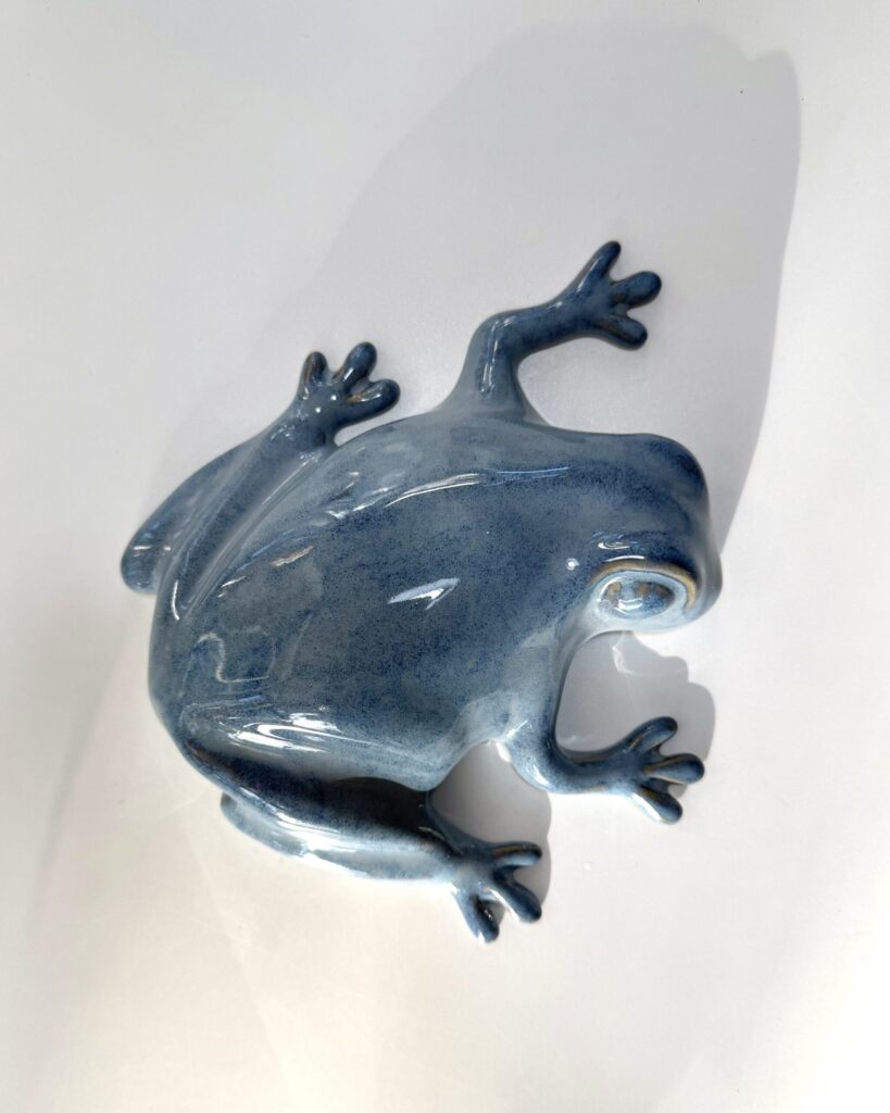 The Frog -wall sculpture, light blue