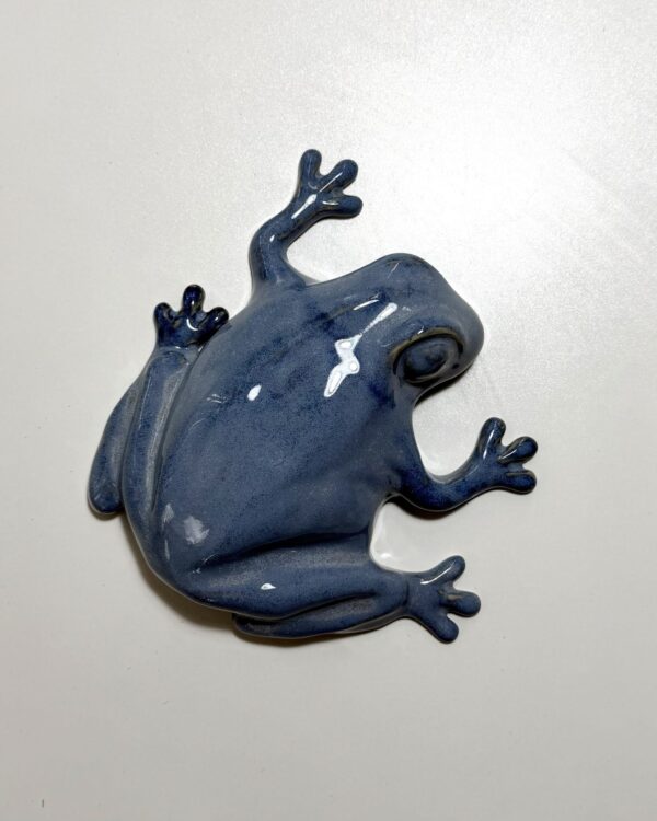 The Frog -wall sculpture, light blue