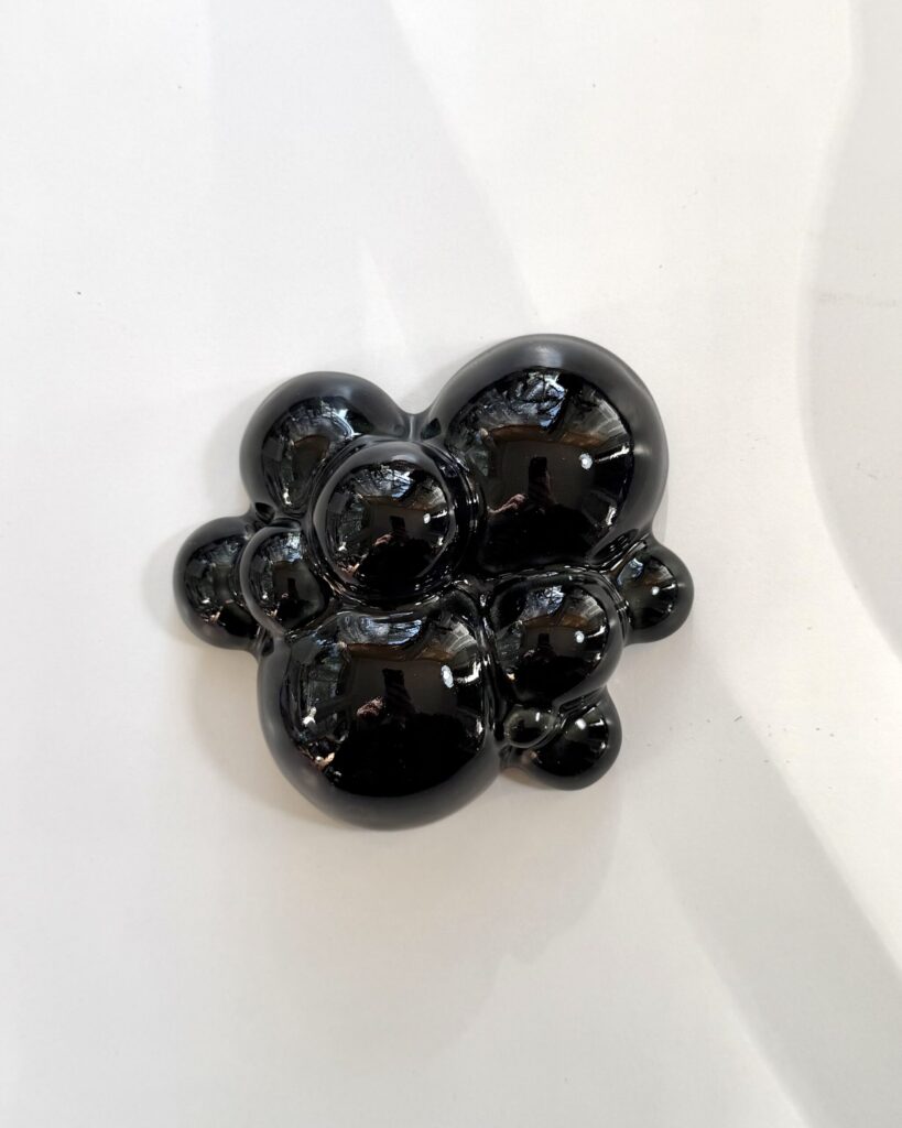 Bubbling I -wall sculpture, Black