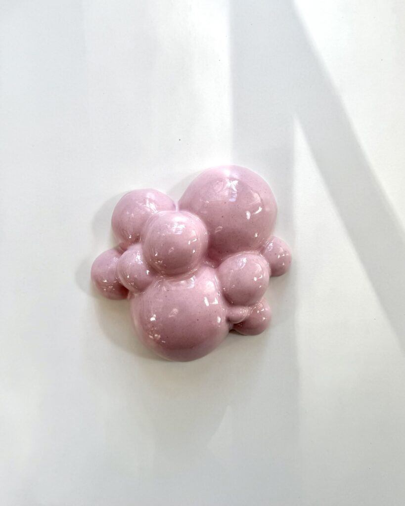 Bubbling I -wall sculpture, Pink