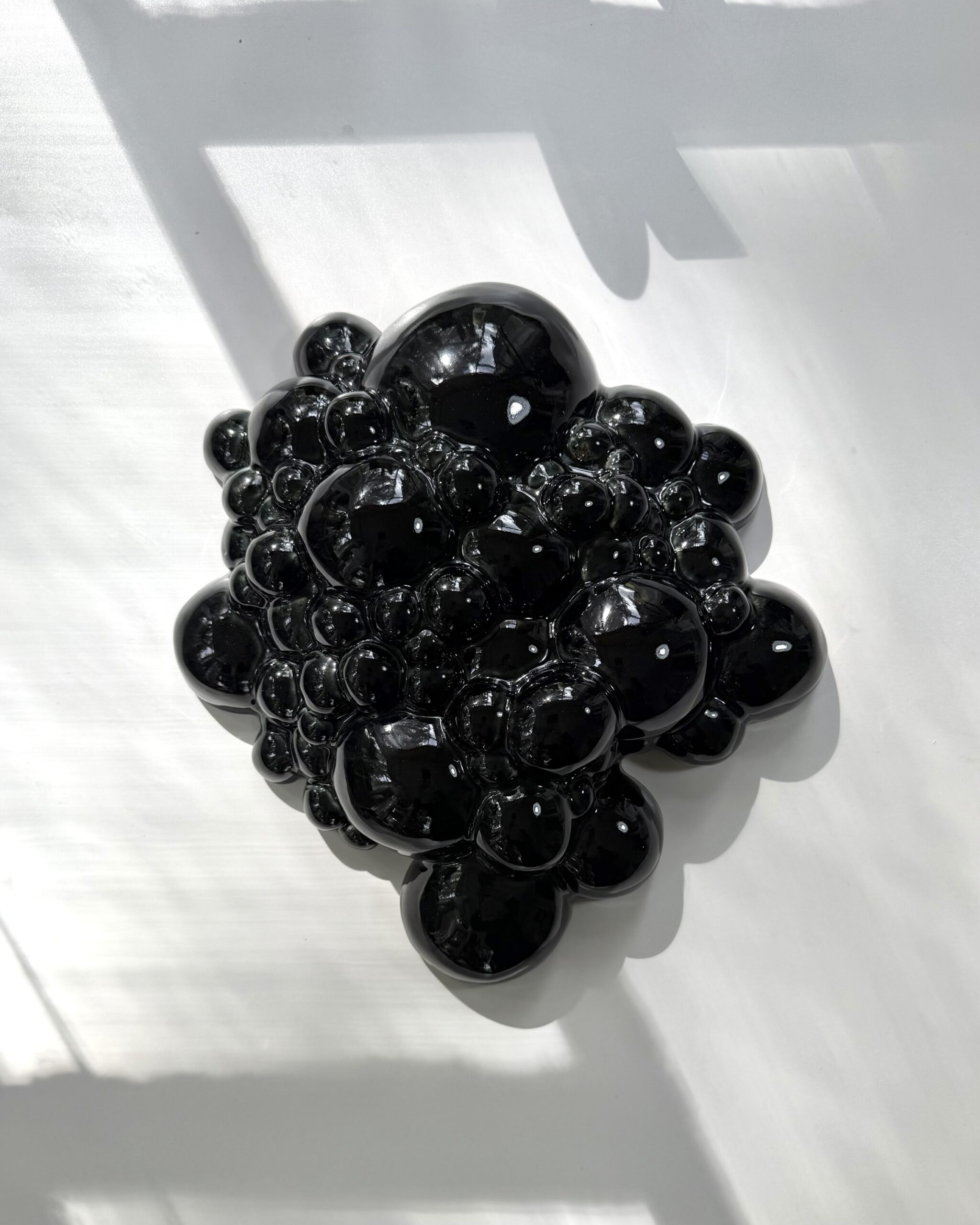 Bubbling -wall sculpture, Large Black