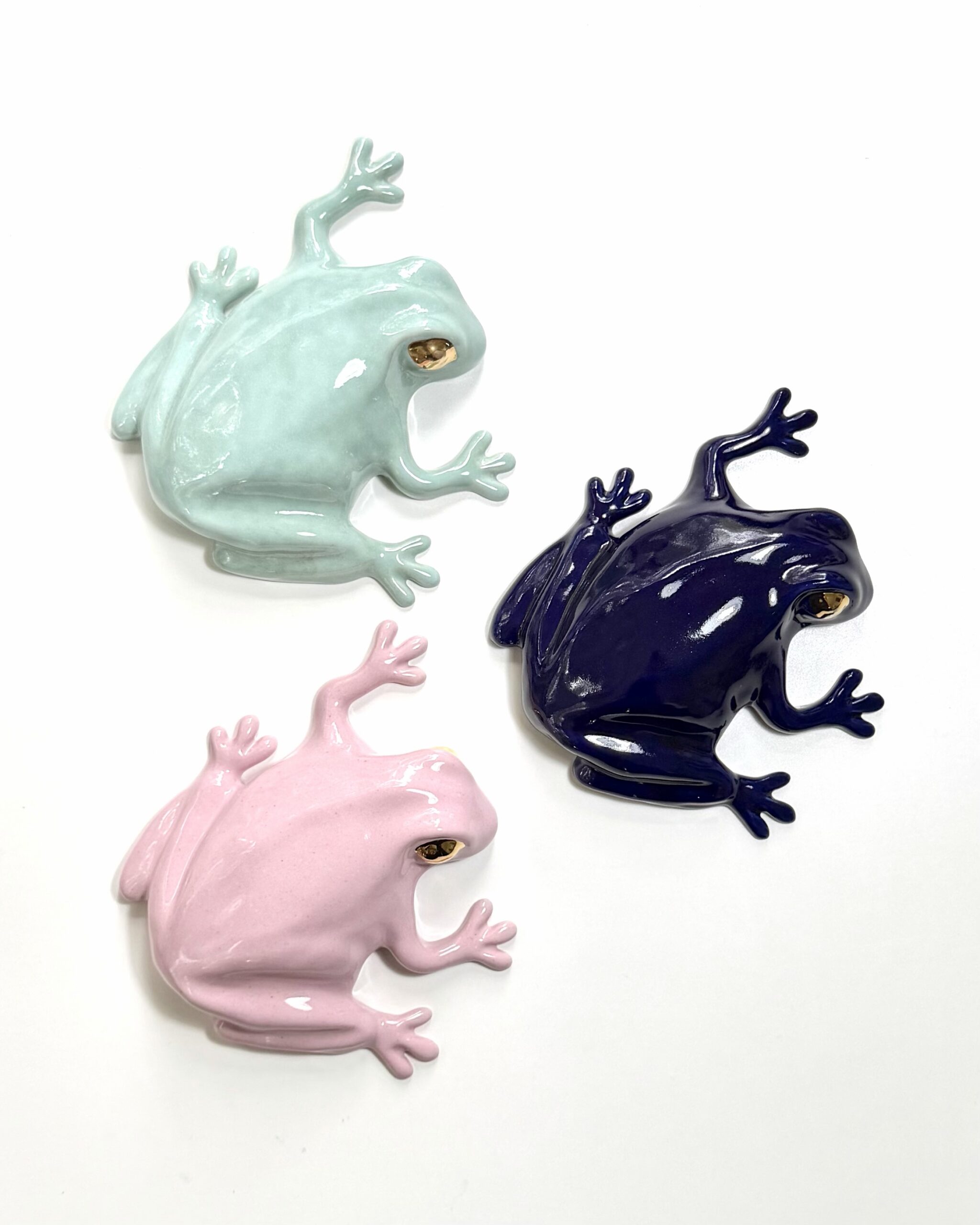 The Frog -wall sculpture, mint, Golden eyes - Image 2